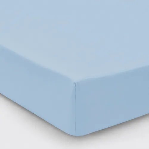 Простирадло на гумці Сатин "0842 Light Blue" висота 25 см (дитячі 10 см) - 1