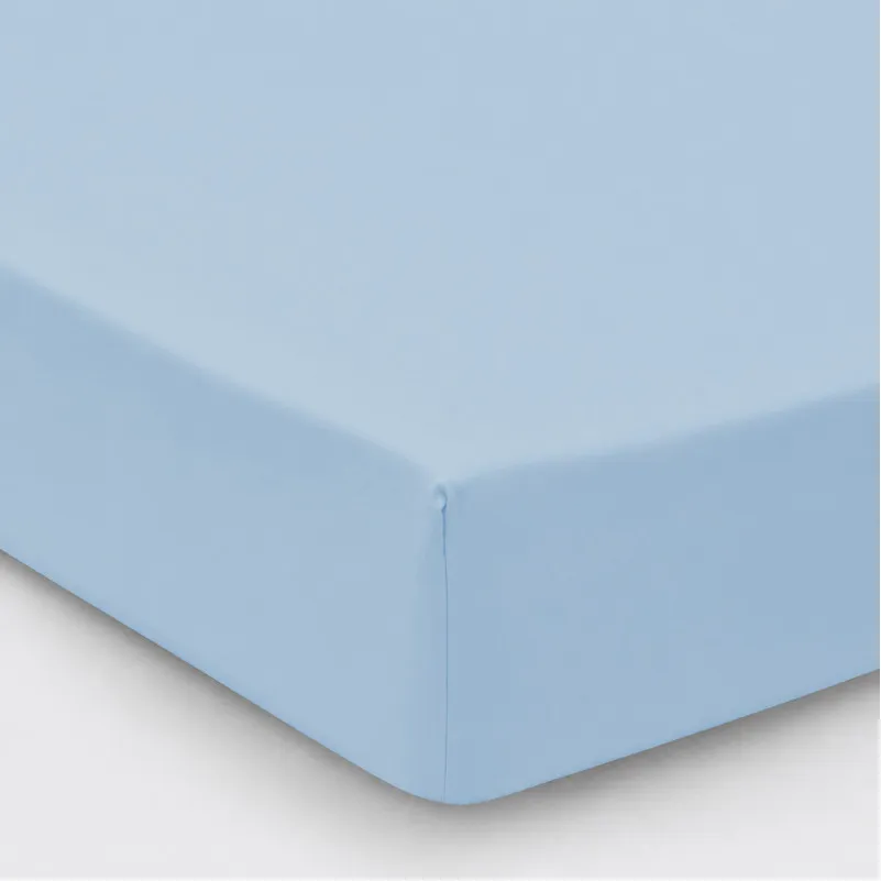 Простирадло на гумці Сатин "0842 Light Blue" висота 25 см (дитячі 10 см)