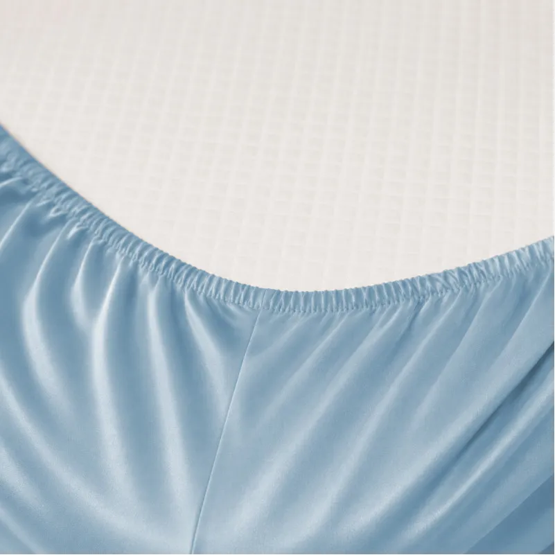Простирадло на гумці Tencel №04 Blue висота 25 см (дитячі 10 см) - 1