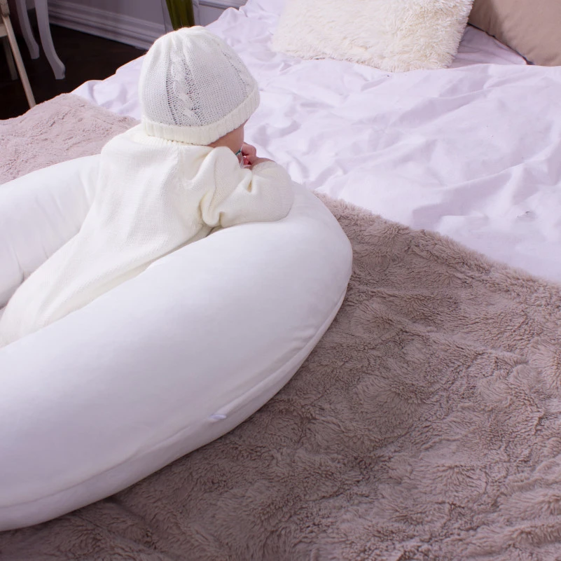 Подушка для беременных и кормления №8300 Velvet Line 28-0001 White EcoSilk велюр - 7