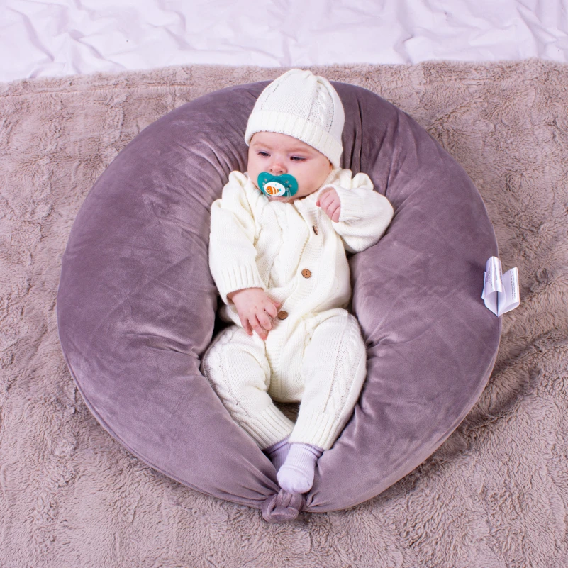 Подушка для беременных и кормления №8303 Velvet Line 28-0005 Ashen EcoSilk велюр