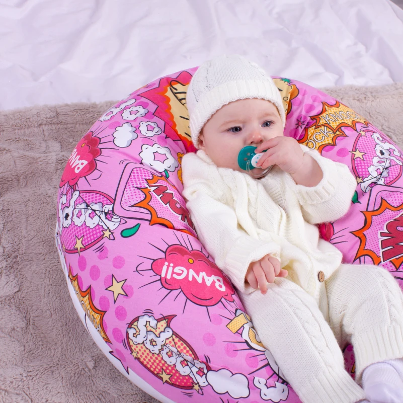 Подушка для беременных и кормления №8324 Print Line 17-0512 Bombs pink EcoSilk бязь - 7