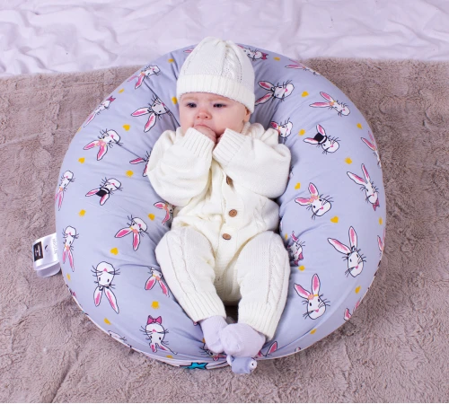 Подушка для вагітних та годування №8310 Print Line 17-0527 Bunnies EcoSilk бязь