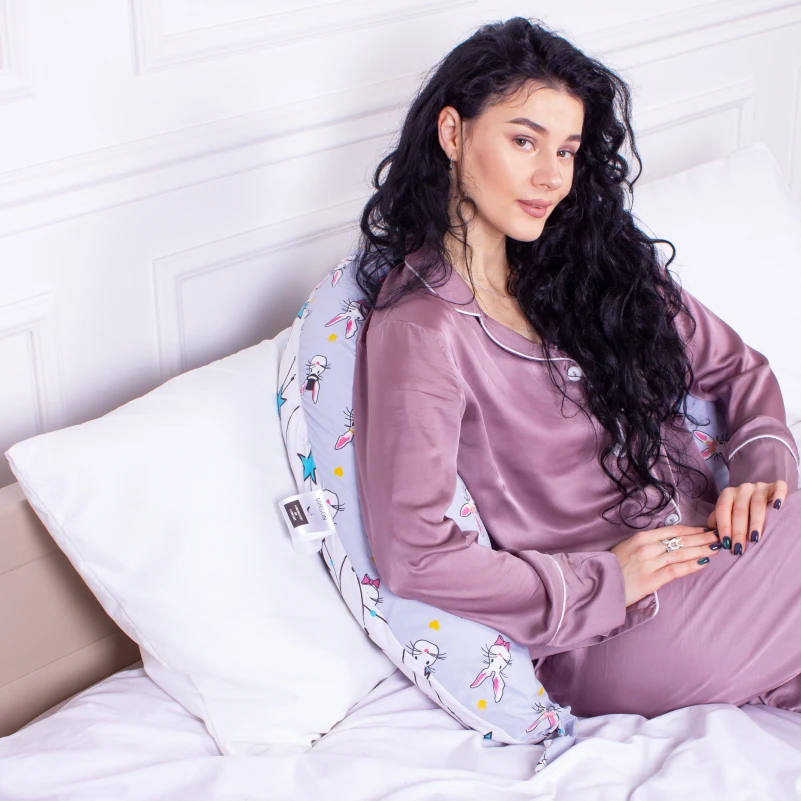 Подушка для беременных и кормления №8310 Print Line 17-0527 Bunnies EcoSilk бязь - 10