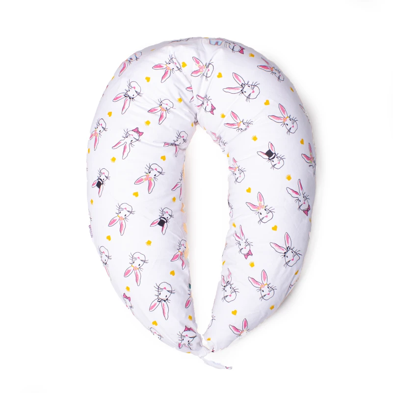 Подушка для беременных и кормления №8336 Print Line 17-0529 Bunnies white EcoSilk бязь - 13