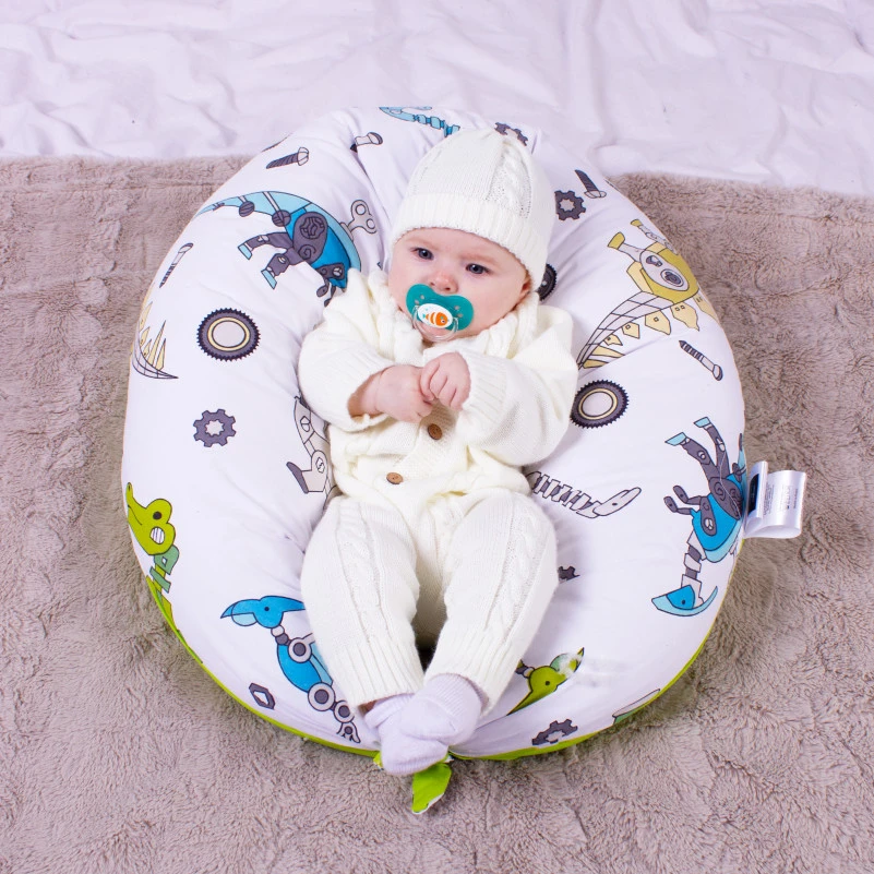 Подушка для беременных и кормления №8331 Print Line 17-0576 Dinosaur robot EcoSilk бязь