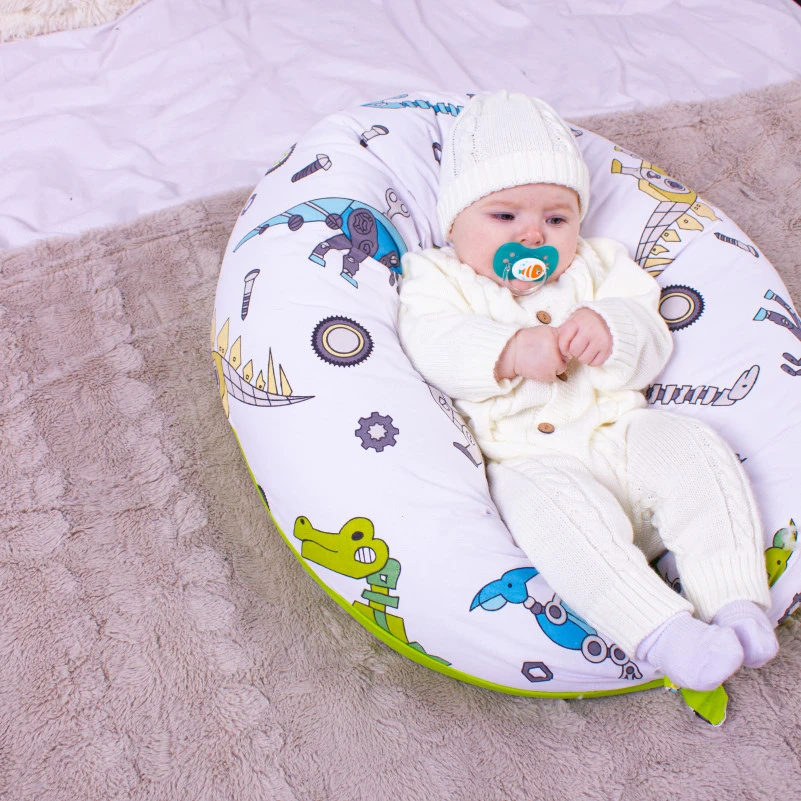 Подушка для беременных и кормления №8331 Print Line 17-0576 Dinosaur robot EcoSilk бязь - 7