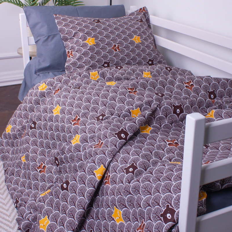Комплект постільної білизни Бязь Kids Time 17-0526 Fabulous forest grey - 1