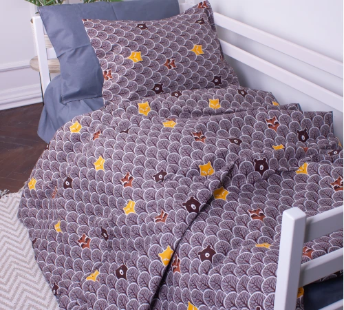 Комплект постільної білизни Бязь Kids Time 17-0526 Fabulous forest grey