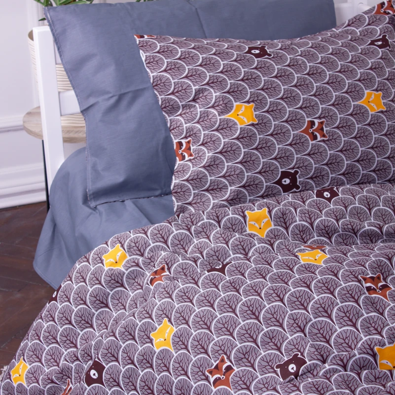 Комплект постільної білизни Бязь Kids Time 17-0526 Fabulous forest grey - 2