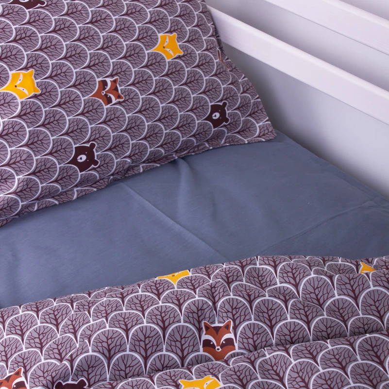 Комплект постільної білизни Бязь Kids Time 17-0526 Fabulous forest grey - 4