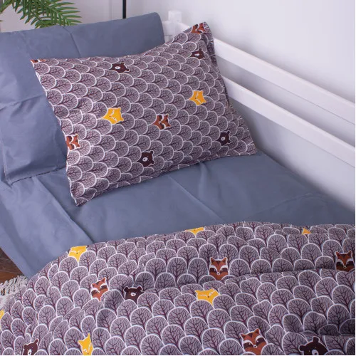 Наволочка Бязь Kids Time 17-0526 Fabulous forest grey - 2