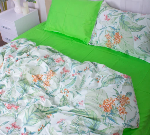 Наволочка Бязь Сатин 22-1355 Natural flowers - 2