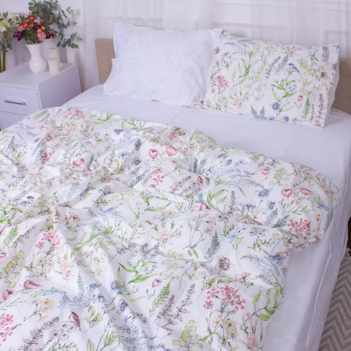 Простынь Бязь Сатин 22-1352 Language of flowers