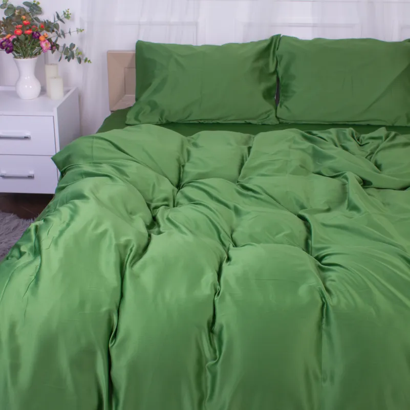 Комплект постельного белья Искусственный шелк 23-0010 Salad - 2