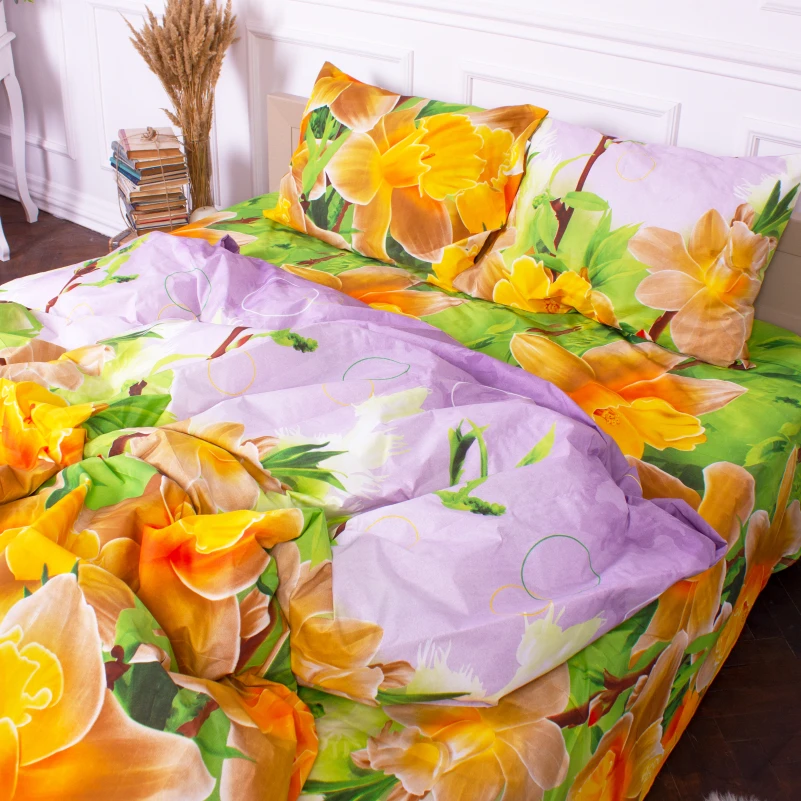 Комплект постельного белья Микрофибра принт 15-0609 Orchid - 1