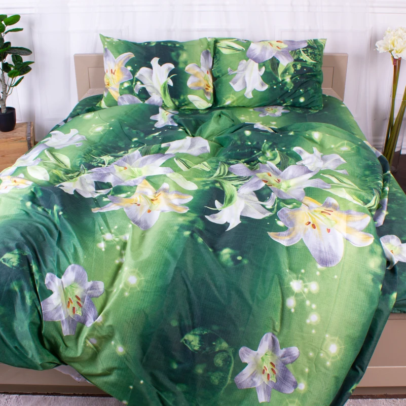 Комплект постельного белья Микрофибра принт 15-0610 Lilies