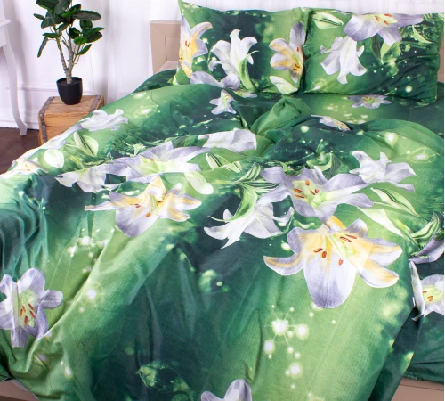 Комплект постельного белья Микрофибра принт 15-0610 Lilies - 2