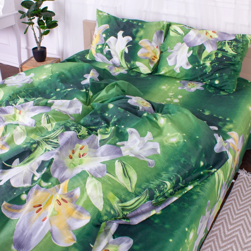 Комплект постельного белья Микрофибра принт 15-0610 Lilies - 2