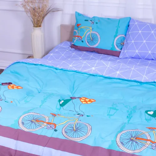 Літній постільний комплект №2802 Сolor Fun Line Alta "Ecosilk" (ковдра + 2 подушки + 2 наволочки + простирадло) - 2