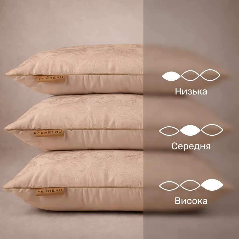 Подушка антиалергенная №15-35 Ferrero EcoSilk Gold (середня) - 4