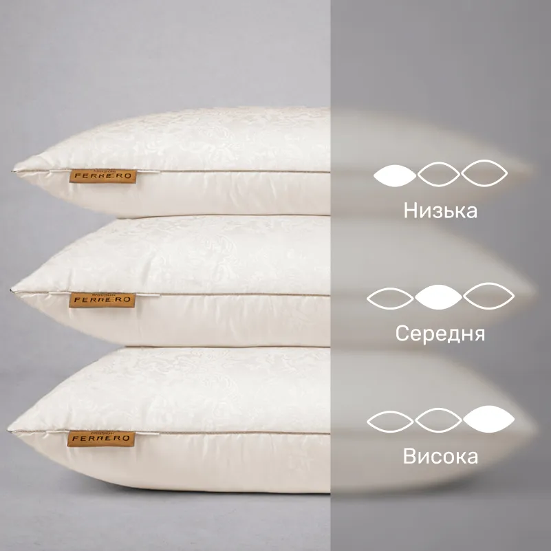 Подушка антиалергенная №15-32 Ferrero EcoSilk Vanilla (середня) - 4