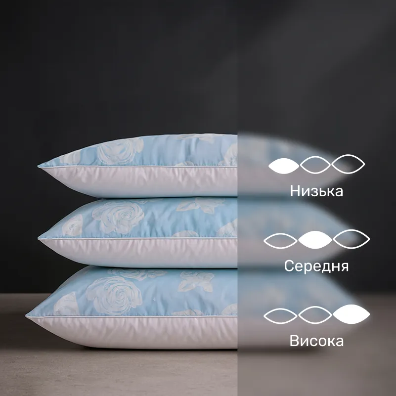 Подушка пухова KARMEN №1804 "Bio-Blue" 90% Bio пух тік (середня) - 3