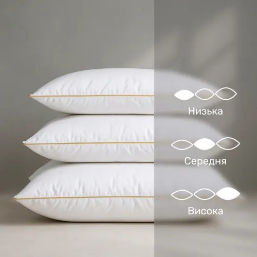 Подушка пухова Raffaello White №201 90% білий пух Premium / 10% перо тик  - 4