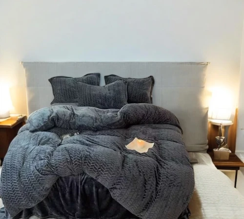 Комплект постільної білизни Velour Elegance gray - 2