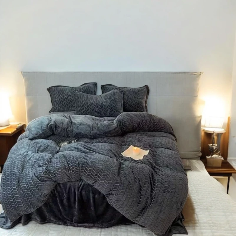 Комплект постельного белья Velour Elegance gray - 1