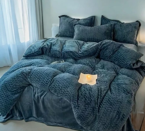 Комплект постільної білизни Velour Elegance emerald - 2