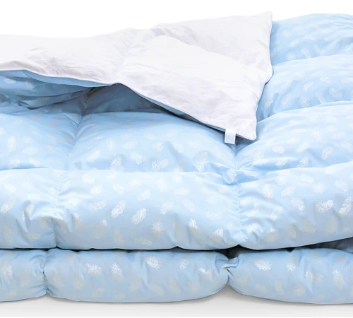 Ковдра пухова 70% ПУХПЕРО/30% BioПУХ №1858 "Bio-Blue" 70% - зима +
