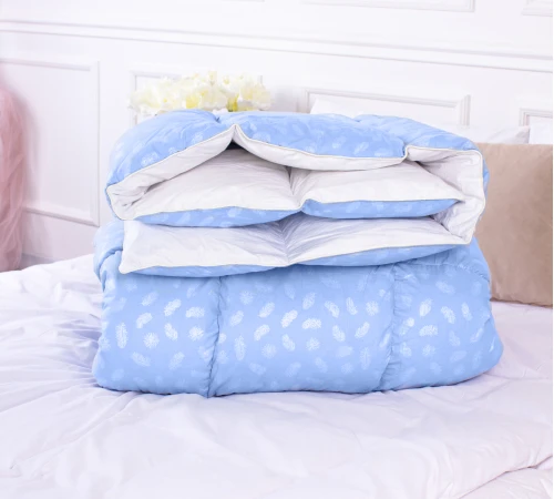 Ковдра пухова 90% ПУХПЕРО/10% BioПУХ №1828 "Bio-Blue" 90% - літо - 2