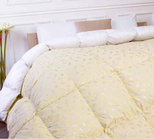 Ковдра пухова 70% ПУХПЕРО/30% BioПУХ №1857 "Bio-Beige" 70% - зима + - 2