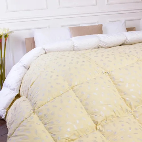 Ковдра пухова 70% ПУХПЕРО/30% BioПУХ №1857 "Bio-Beige" 70% - зима + - 2