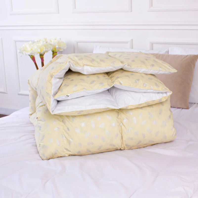 Ковдра пухова 70% ПУХПЕРО/30% BioПУХ №1857 "Bio-Beige" 70% - зима + - 2