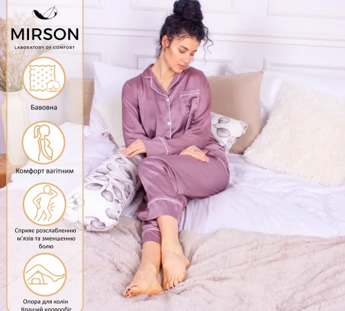 Подушка для вагітних та відпочинку Г-подібна №8443 Color Line 17-0546 Yuliana White EcoSilk бязь - 2