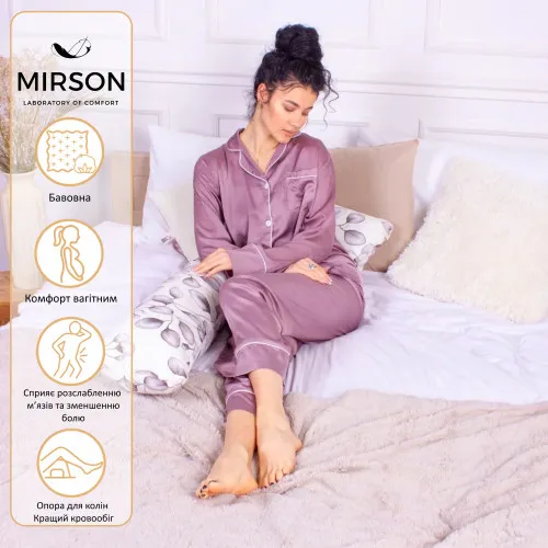 Подушка для беременных и отдыха Г-образная №8443 Color Line 17-0546 Yuliana White EcoSilk бязь - 2