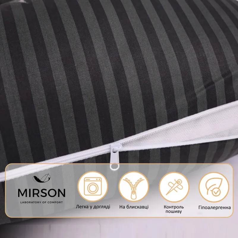 Подушка для беременных и отдыха Г-образная №5002 Color Line 17-0611 Stripe Black EcoSilk бязь - 3