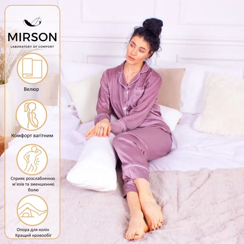 Подушка для беременных и отдыха Г-образная №8454 Velvet Line 28-0001 White EcoSilk велюр - 1