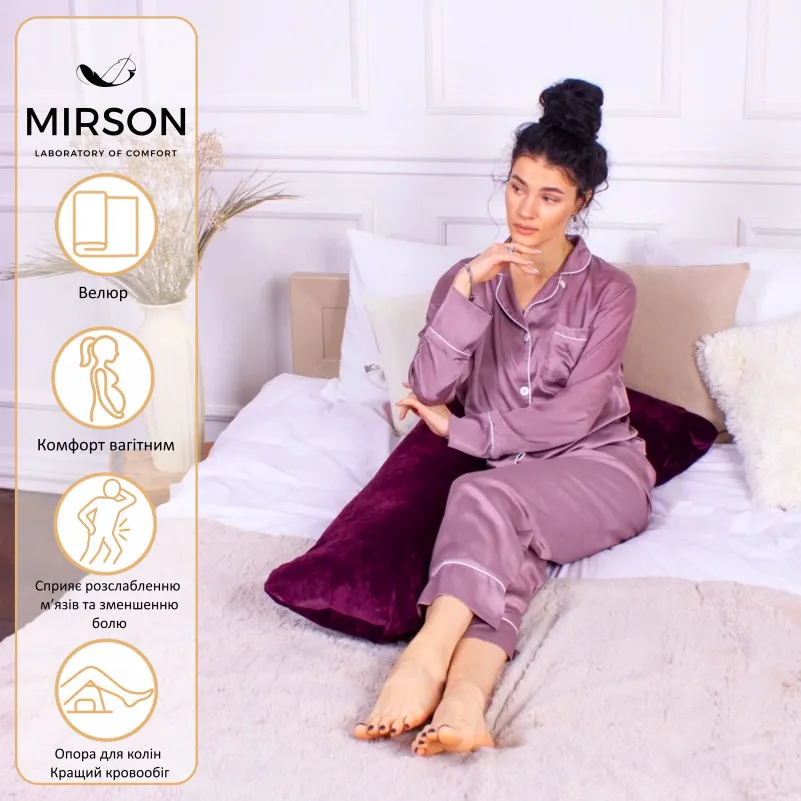 Подушка для беременных и отдыха Г-образная №8455 Velvet Line 28-0002 Excalibur EcoSilk велюр - 1