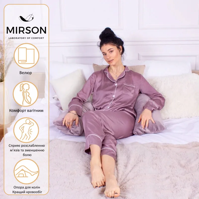 Подушка для беременных и отдыха Г-образная №8457 Velvet Line 28-0005 Ashen EcoSilk велюр - 1