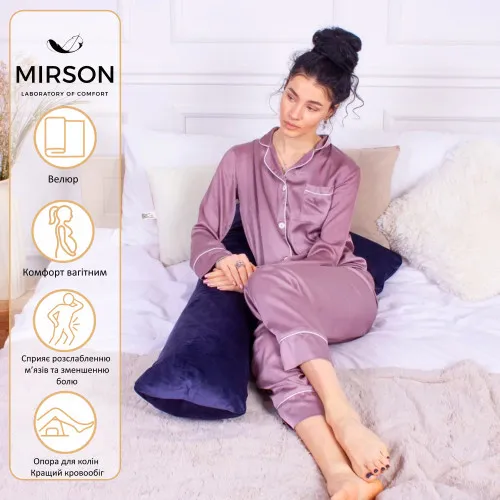 Подушка для беременных и отдыха Г-образная №8458 Velvet Line 28-0006 Navy blue EcoSilk велюр - 2