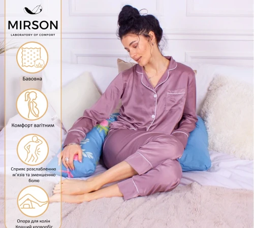 Подушка для вагітних та відпочинку Г-подібна №8435 Color Line Rolando №96INT Blue EcoSilk бязь - 2