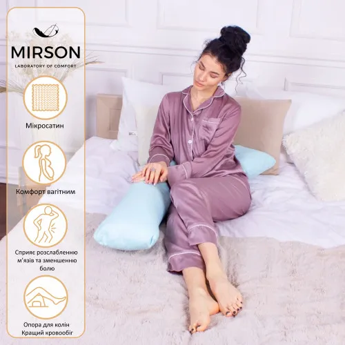 Подушка для беременных и отдыха Г-образная №8461 Eco Line Blue EcoSilk микросатин - 2