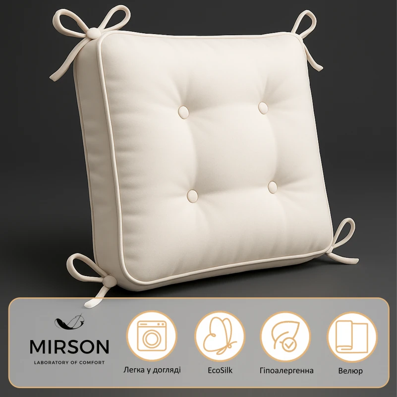 Подушка для стула 28-0001 White Velvet - 1