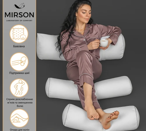 Подушка-валик №8105 Naturale Line 11-2107 White EcoSilk - 2