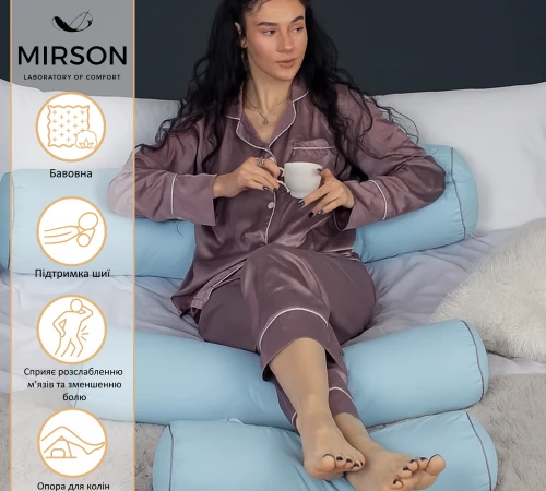 Подушка-валик №8109 Naturale Line 14-4121 Blanco EcoSilk - 2