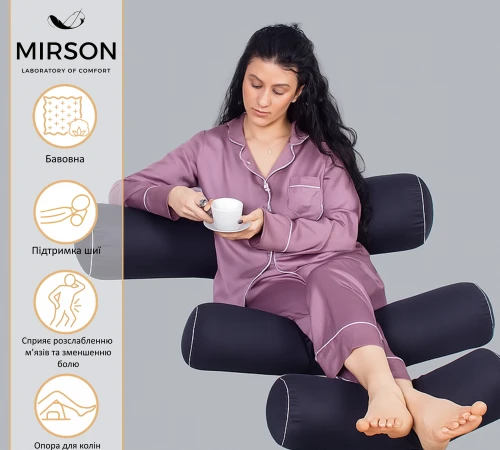 Подушка-валик №8123 Naturale Line 16-9000 Black Stone EcoSilk - 2