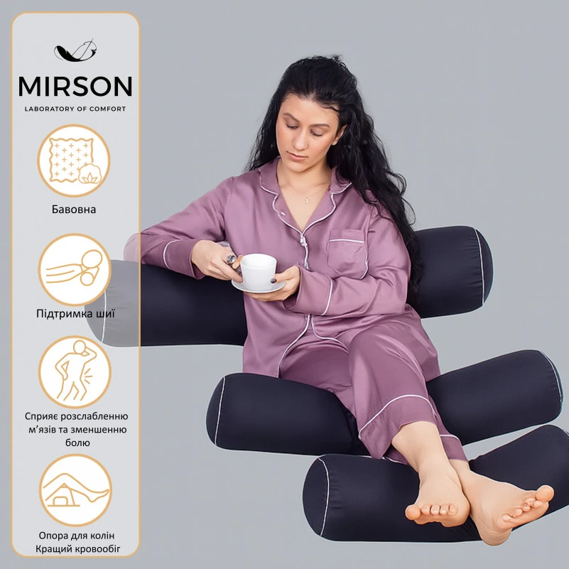 Подушка-валик №8123 Naturale Line 16-9000 Black Stone EcoSilk - 1